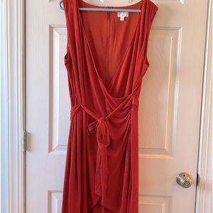 Bison Bisou orange suede wrap dress